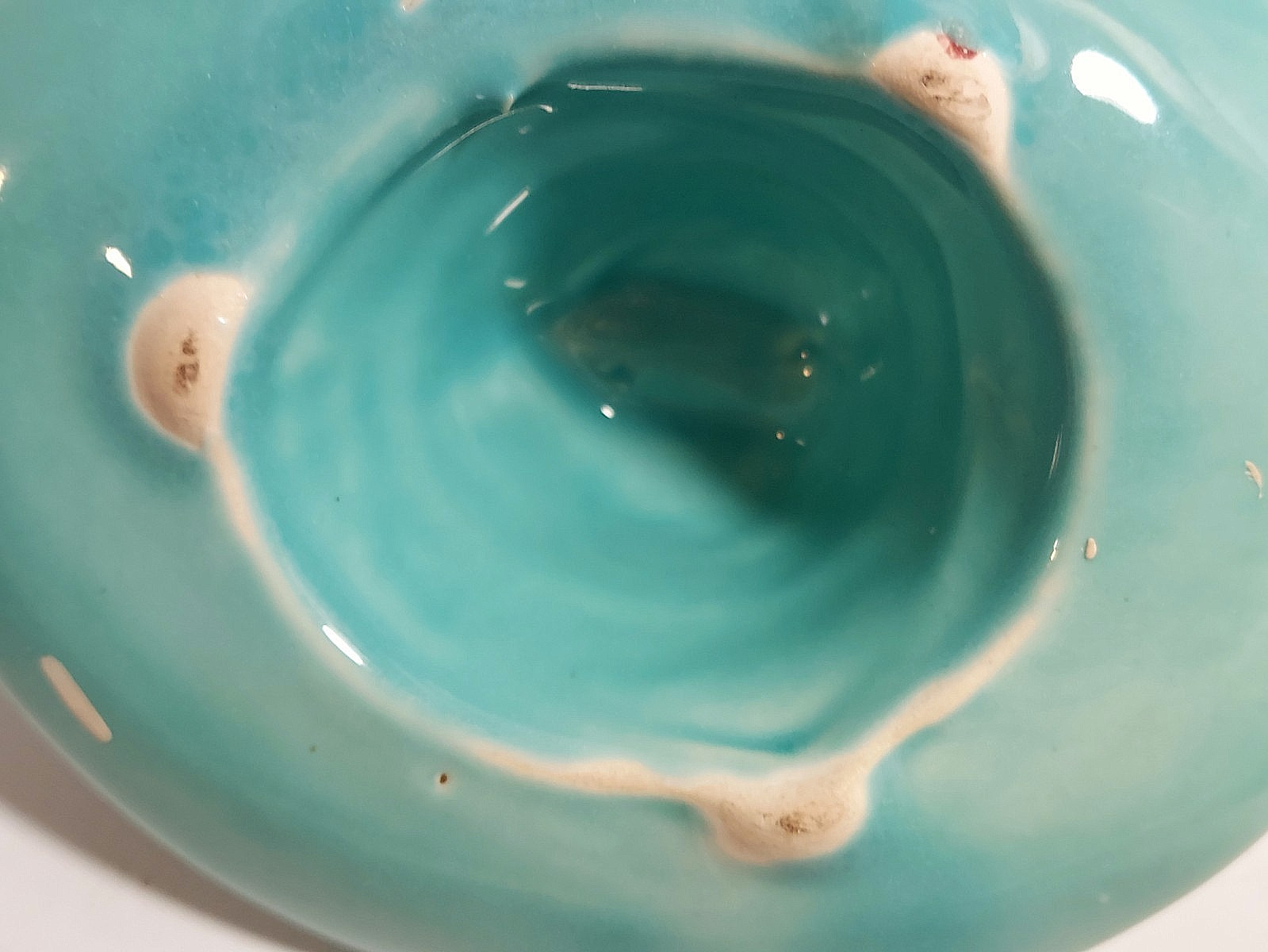 Bauer Pottery Ashtray MCM Tourquice / Aqua Glaze Cowboy Hat Ashtray