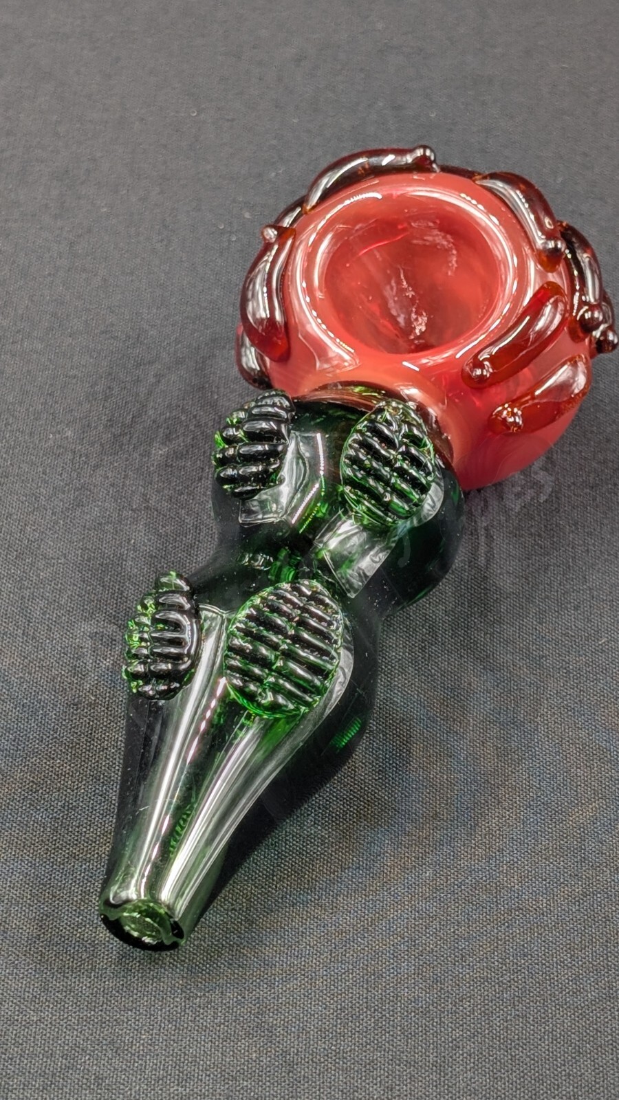 4.5″ Tobacco Smoking Pipe Bowl Glass Hand Pipe Red Flower