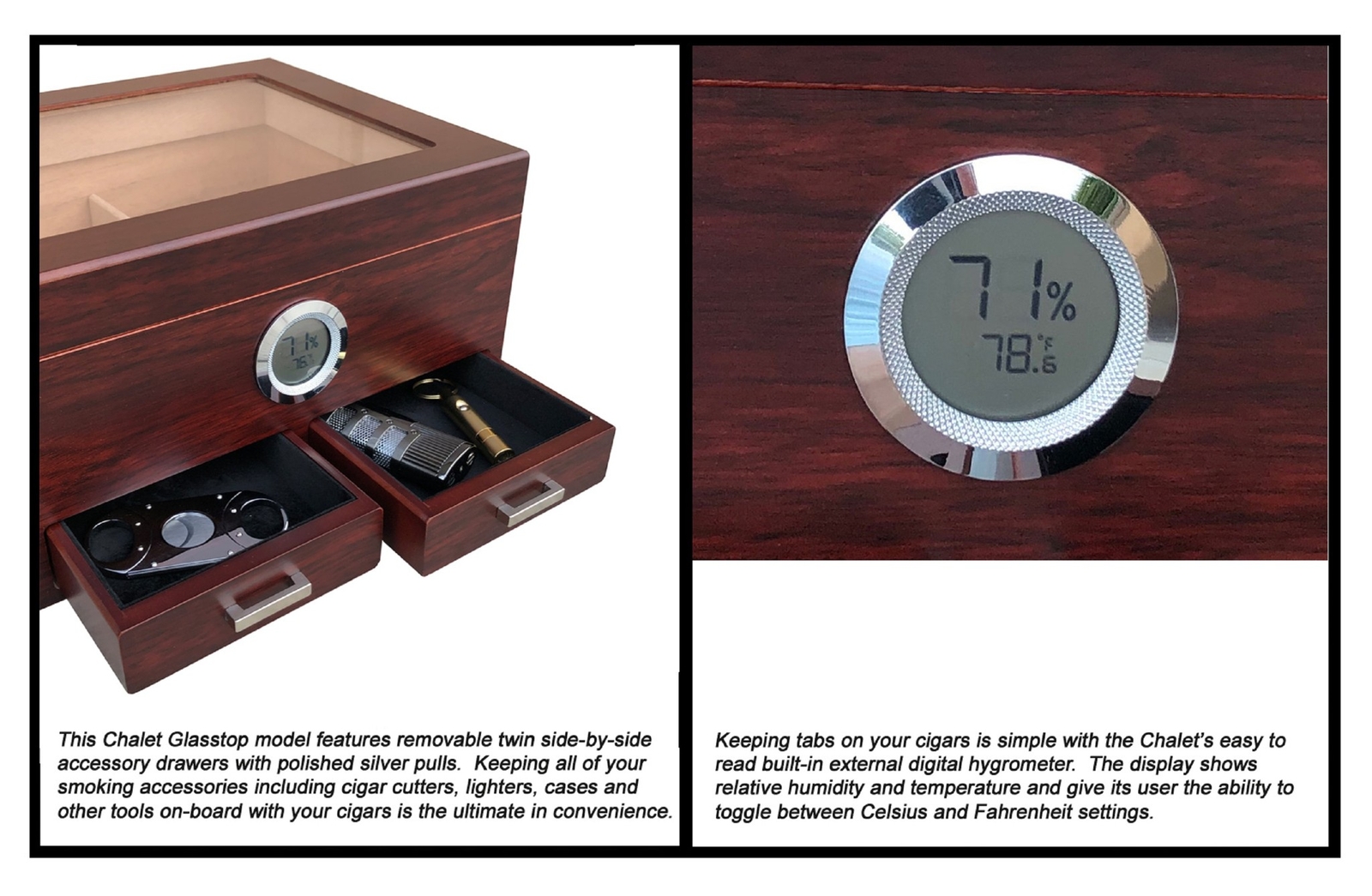Prestige Import Group THE Chalet Glasstop w/ Drawer Storage (FAST FREE SHIPPING)