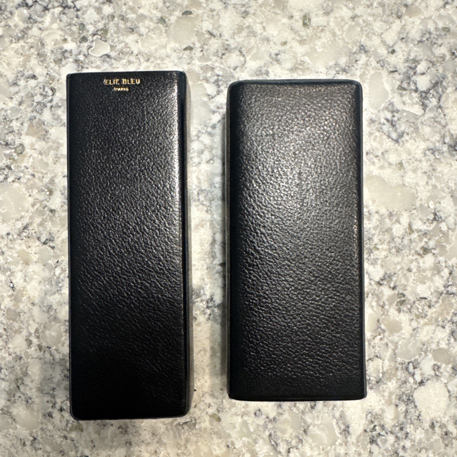 Elie Bleu Black Leather Humidor Double Cigar Case