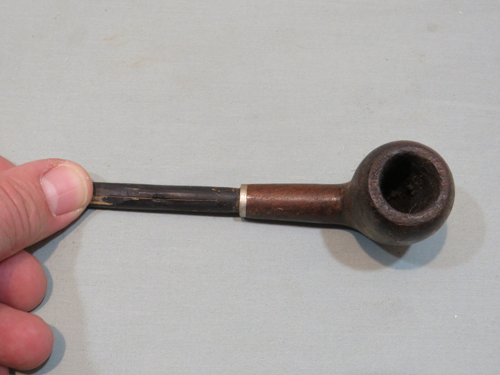 Vintage Milano Hesson Guard Estate Pipe, Homemade Stem, Smoked, Pat 1855800