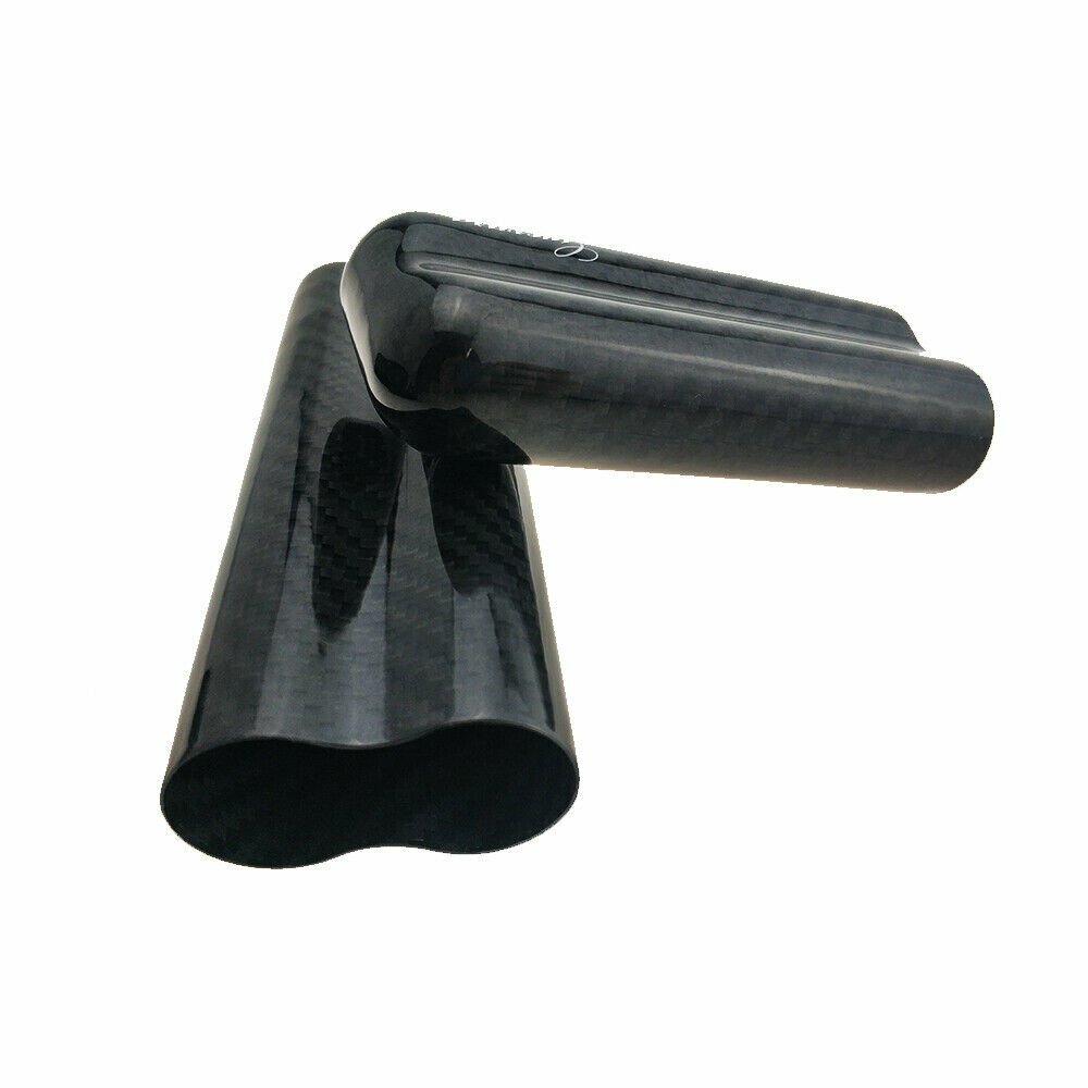 Black Carbon Fiber Cigar Case Holder 2 Cigar Portable 2 Tube Travel Case Gift