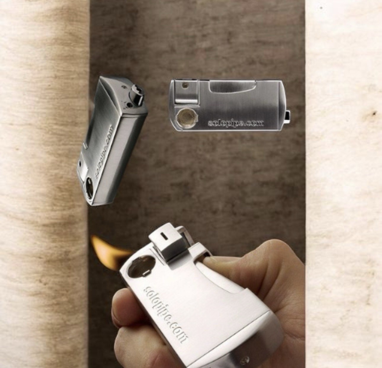 🔥Solopipe Gold Metal Lighter Pipe Set-All-in-One Portable Tobacco Pipe 18+🔥