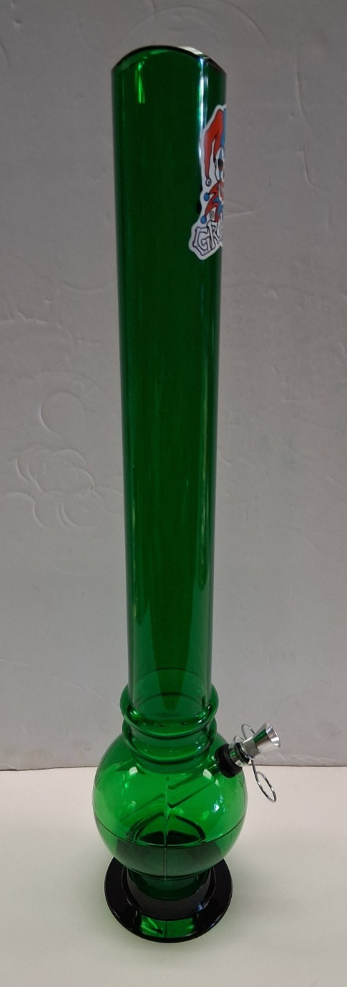 GRAFFIX 21″ ACRYLIC PLASTIC BUBBLE WATER PIPE BONG HOOKAH PULL CARB GREEN 2″M
