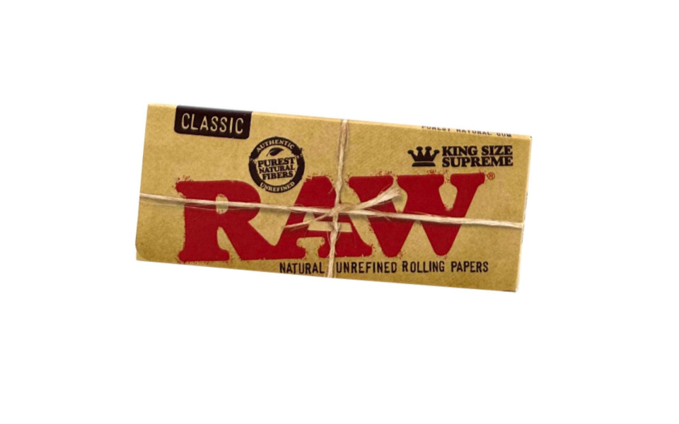 RAW Classic Natural Unrefined Rolling Papers King Size Supreme 40 Leaves