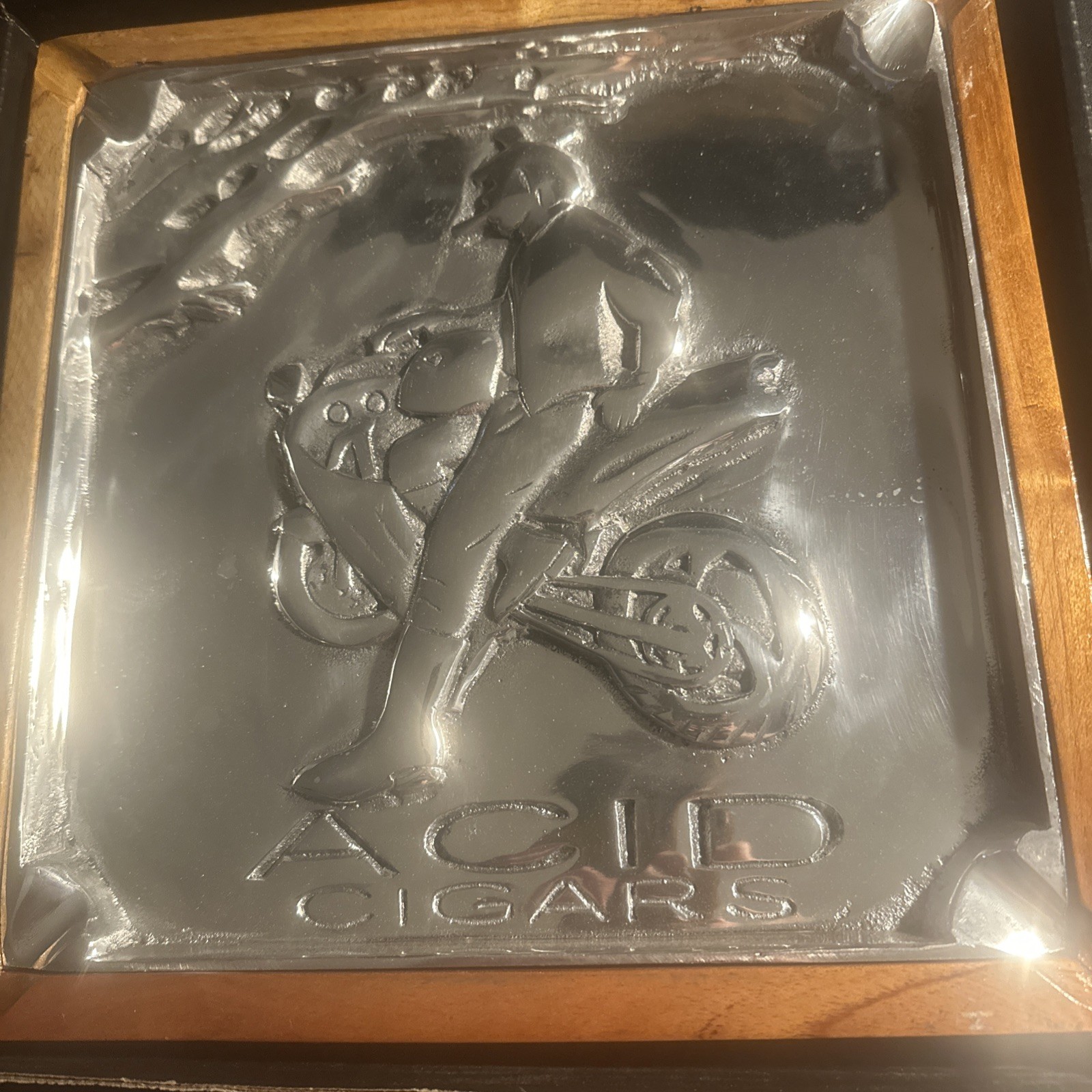 Drew Estate ACID (10.5″ x 10.5″)Pewter Ashtray-Hand Cast in Nicaragua NEW IN BOX