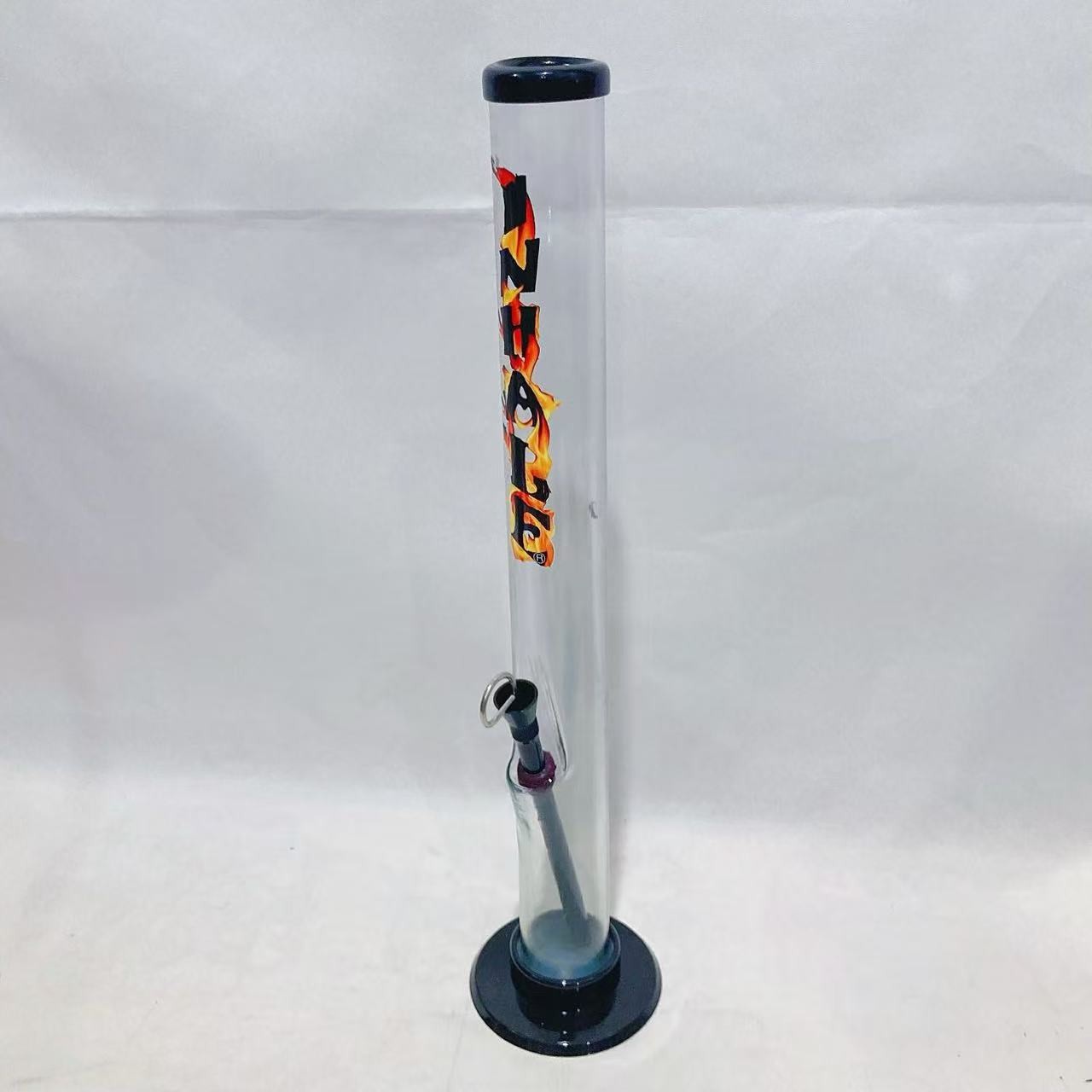 INHALE®️ 1.5X15″ straight ACRYLIC WATER PIPE W CARB POKER MADE IN USA