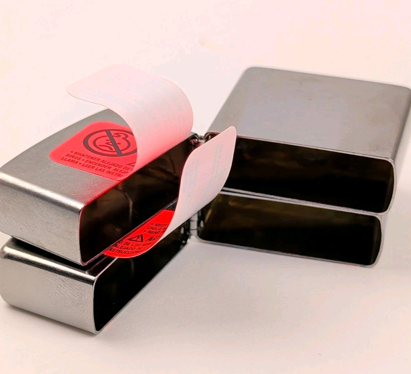 ZIPPO Lighter Case LOT (2) – NO INSERTS, 2 Empty Cases Only, ALL NEW, Never Used
