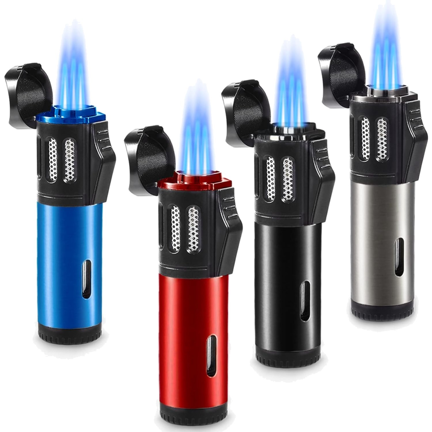 4 Pack Torch Lighter Triple 3 Jet Flame Refillable Butane Lighters Windproof …