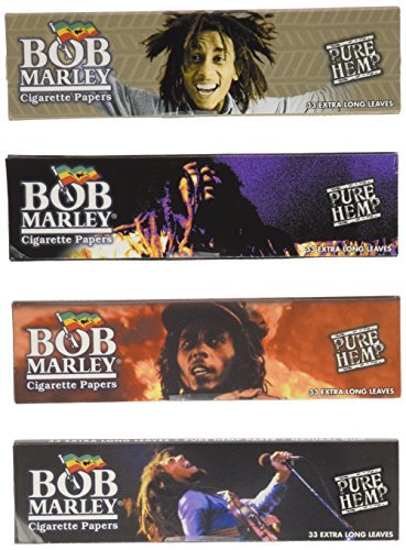 Bob Marley King Size Rolling Papers Pure Hemp Cigarette Paper (4 Booklets)