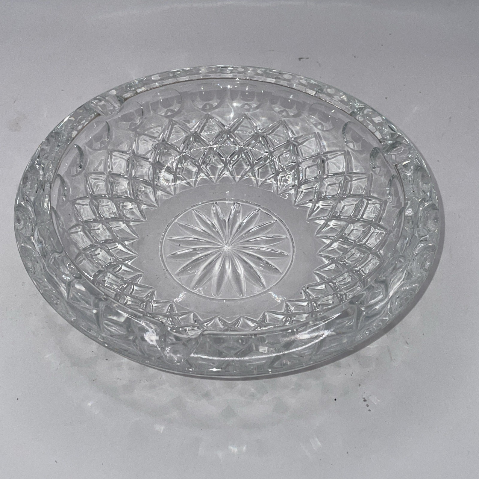 Vintage Princess House Lead Crystal Cut Ash Tray Cigar Cigarette