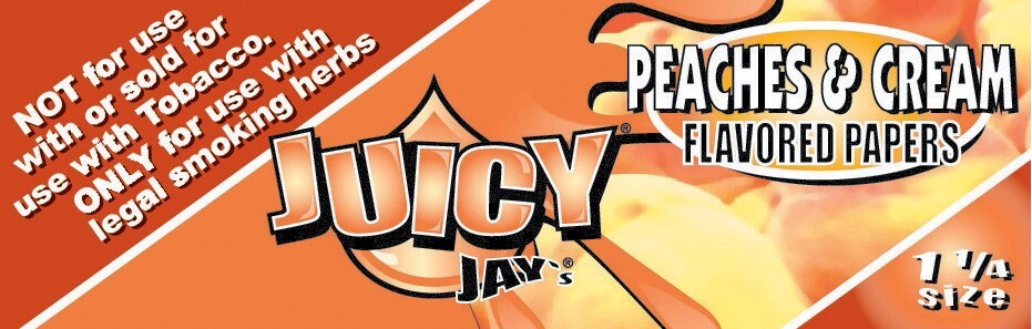 Juicy Jay’s 1 1/4 Rolling Papers Peaches & Cream Flavored USA SHPD Best Price!