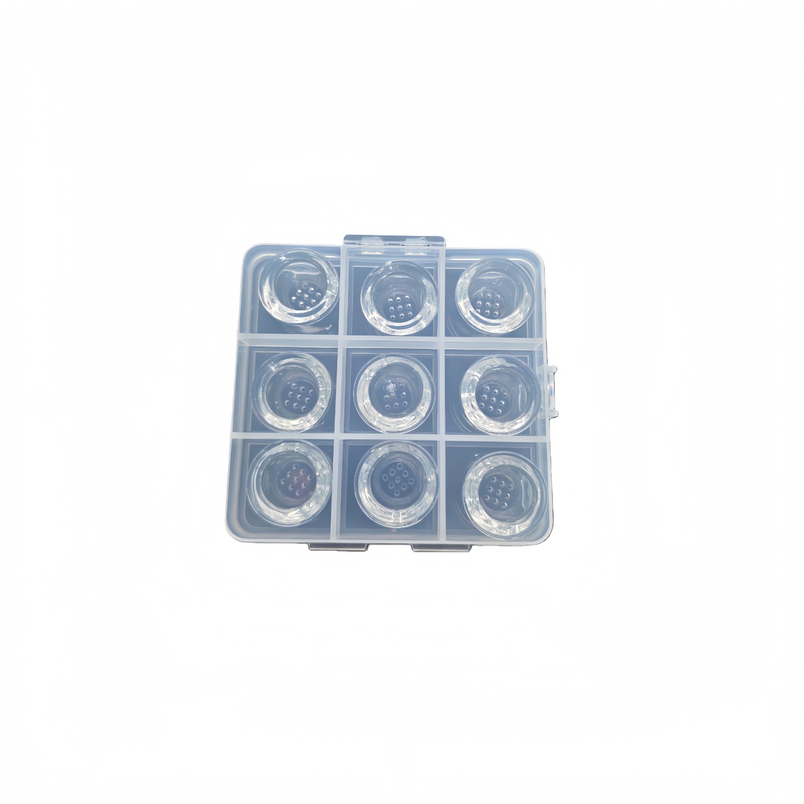 ( Pack of 9 ) 9-Hole Glass Bowl for Silicone Smoking Pipe Glass Replacement Bowl