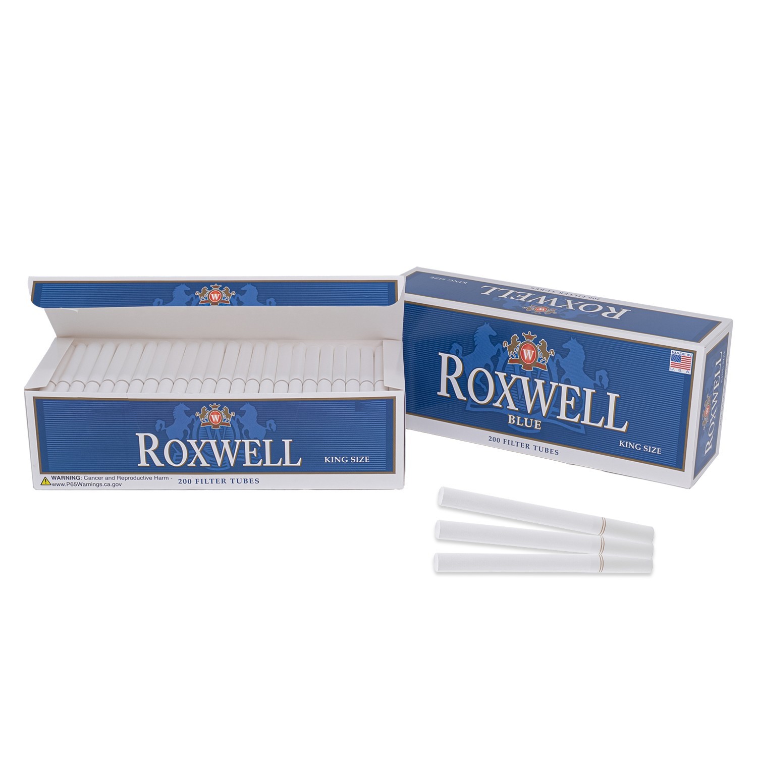 Cigarette Tubes King Size Blue Cigarette Filter Tubes 2 Pack – 400 Ct-Roxwell