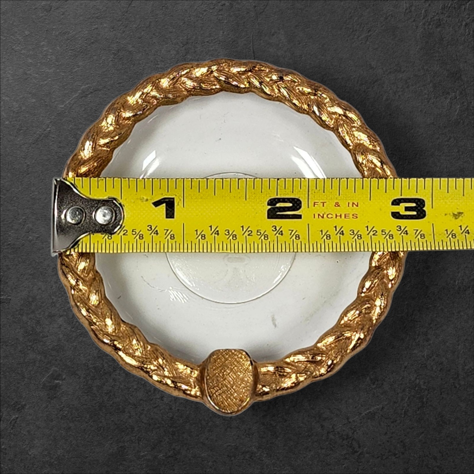 Vintage Princess House Gold Rope Glass Dishes Pair Fleur de Lis Decor Hollywood