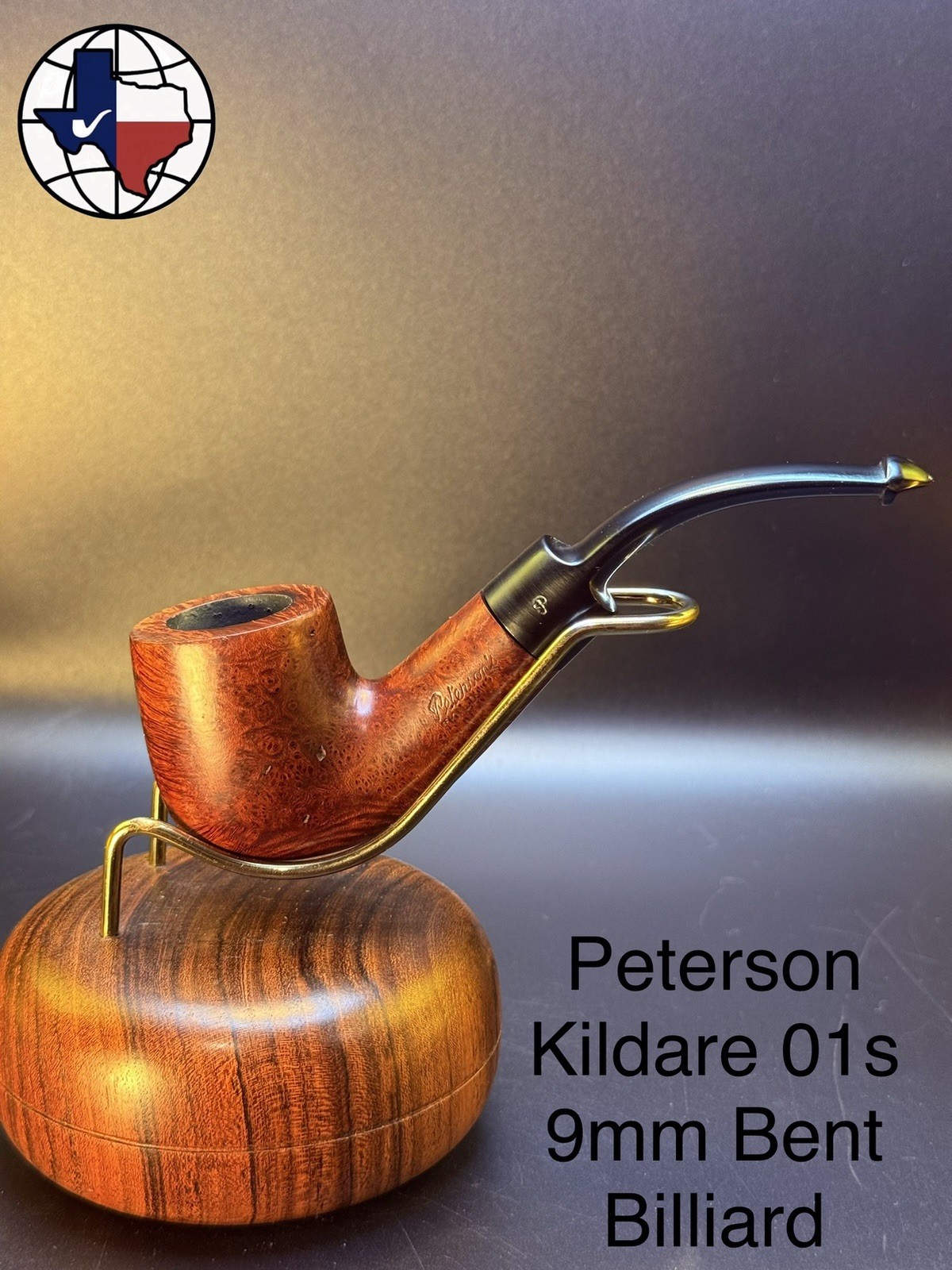 Vintage Peterson Kildare 01s 9mm Bent Billiard Tobacco Pipe