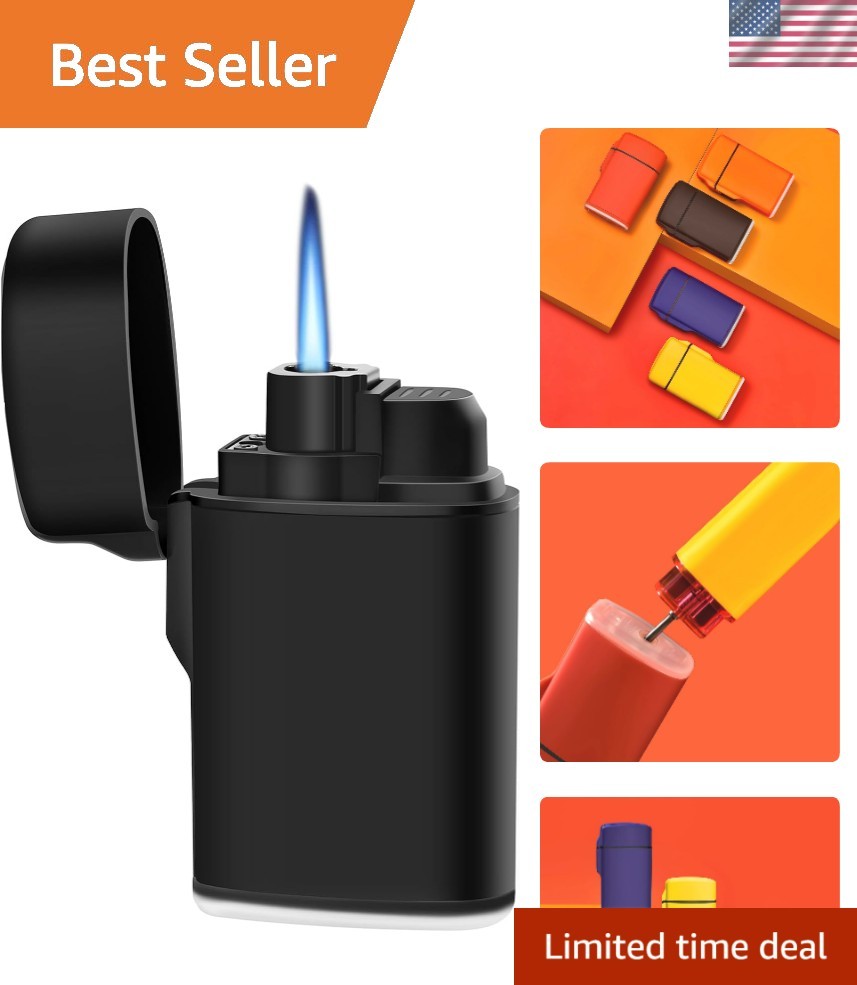 Mini Torch Lighter Windproof Jet Flame Butane Refillable Pocket Lighter for C…