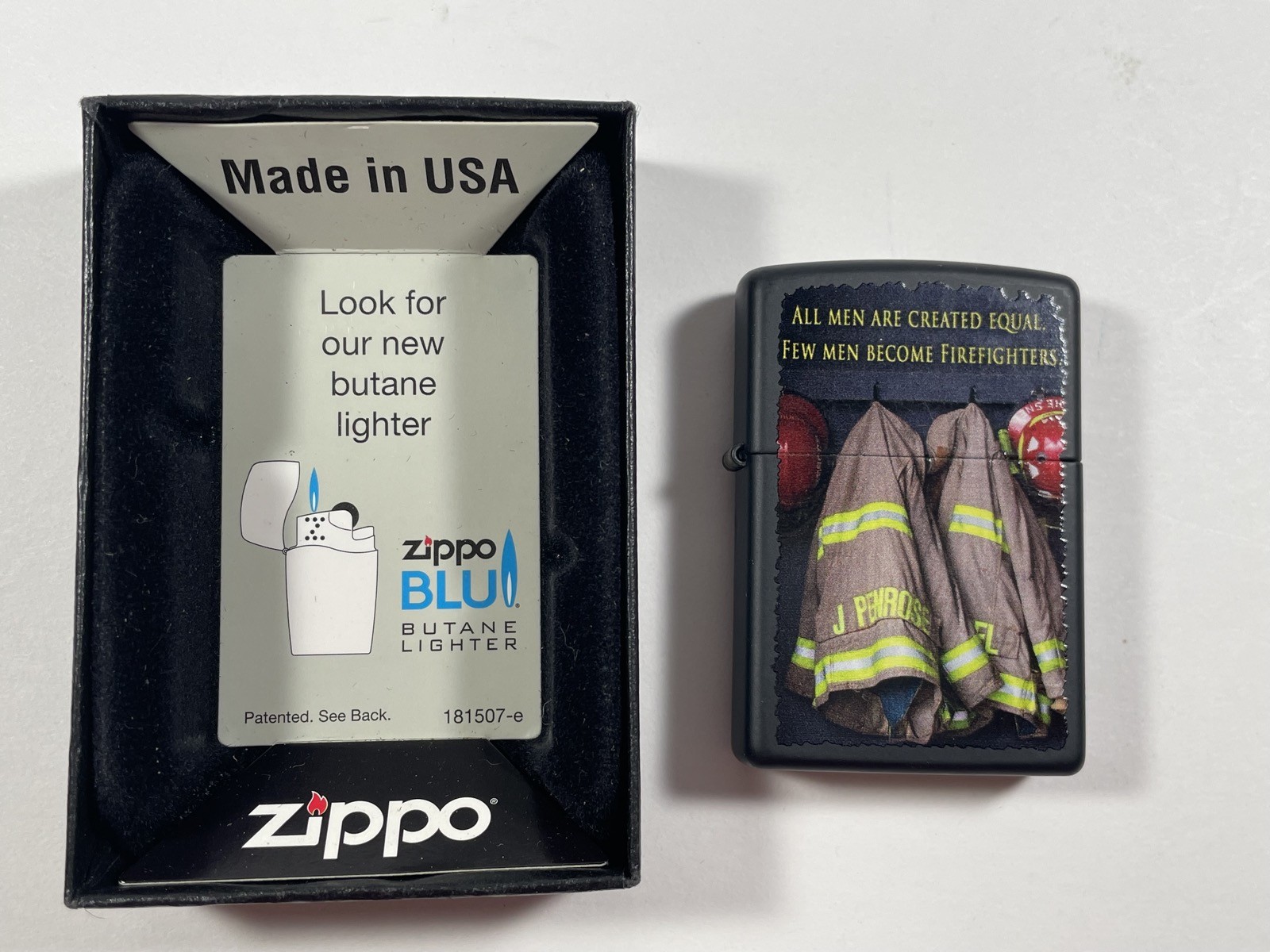 ZIPPO ALL MEN ARE CREATED EQUAL FEW MEN BECOME FIREFIGHTERS NEW IN BOX
