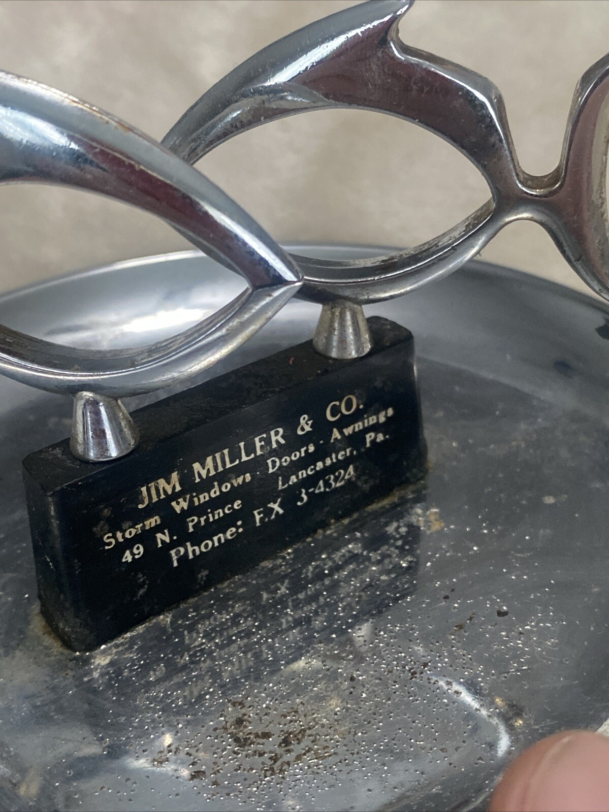 Vintage Hamilton Product Chrome Mid Century Fish Ashtray Lancaster Pa Jim Miller