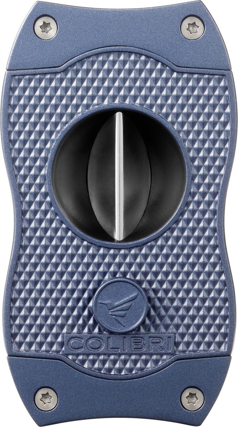 COLIBRI DIAMOND V-CUT VCUT CIGAR CUTTER / CHIP CARVING / BLUE / 23MM **w. Box**