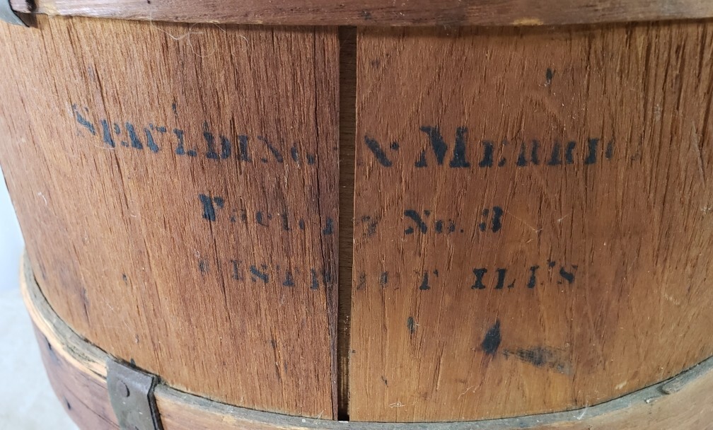 Antique Chewing Tobacco Wood Store Barrel Spaulding Merrick Stewart Ithica 22″