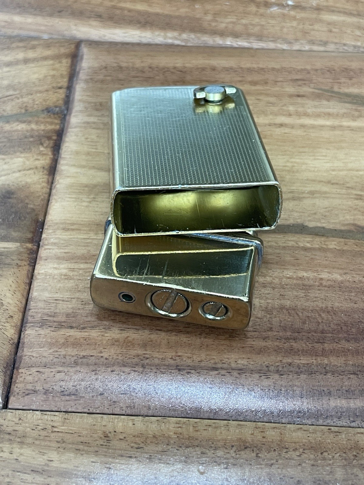 Vintage Gold Plated Crown Pocket Lighter with Music Box Working Condition