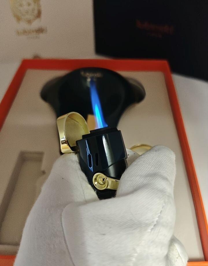 Dark Green Gold Cigar Set Ashtray Lighter Cutter Gift Box Elegant Functional