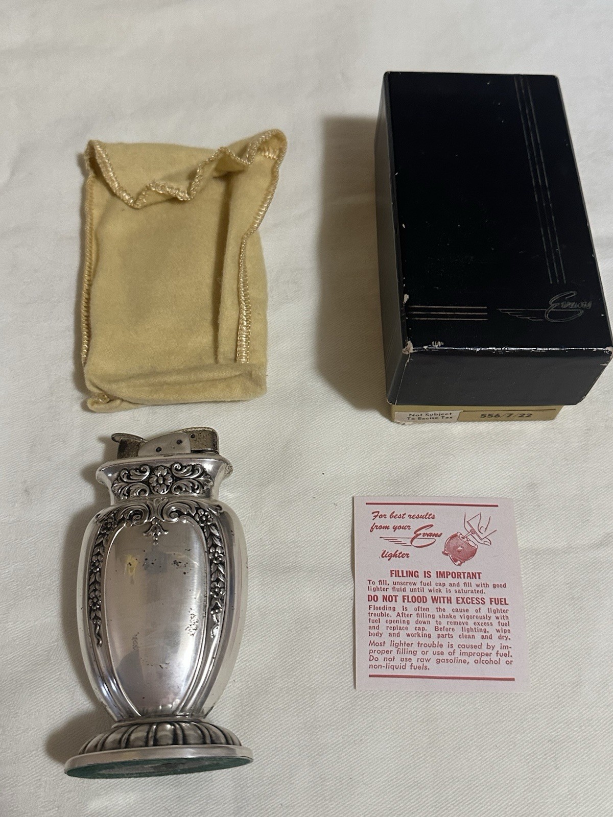 Vintage Evans Table Lighter Untested