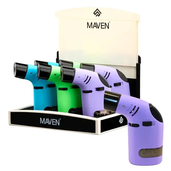 Maven TUSK Torch Lighters 6 Pack Display Windproof Jet Flame Refillable