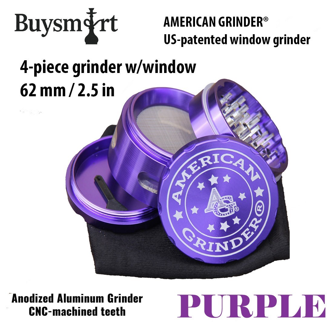 American Grinder® 4-Piece Window Grinder – 62 mm / 2.5″ PURPLE