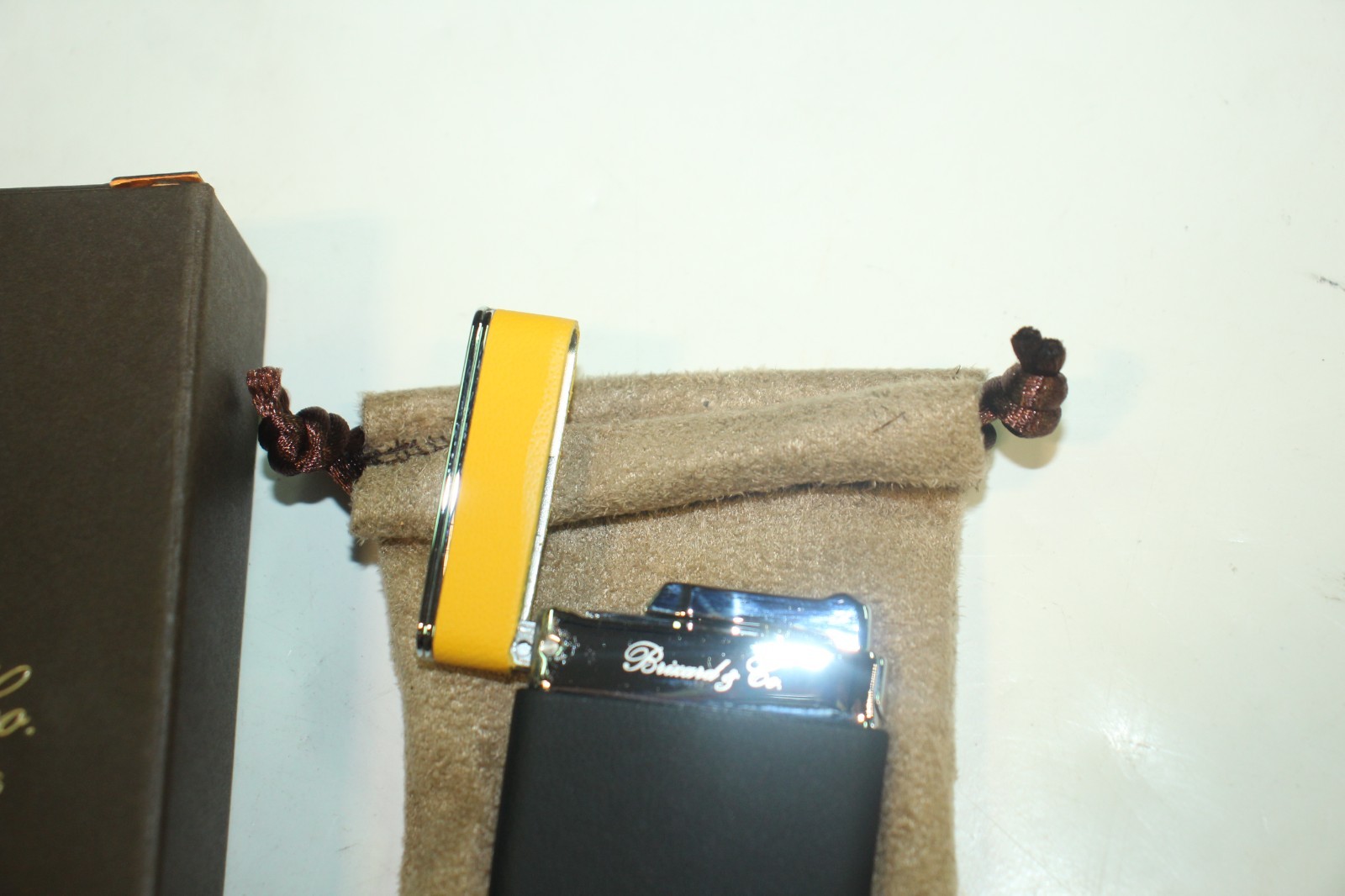 NEW Brizard & Co. Cigar Lighter Sottile Thin Racing Black & Yellow