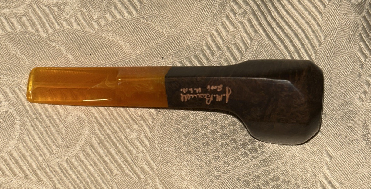Vintage JM Boswell USA Handmade Wooden Tobacco Pipe With Original Box STEELERS