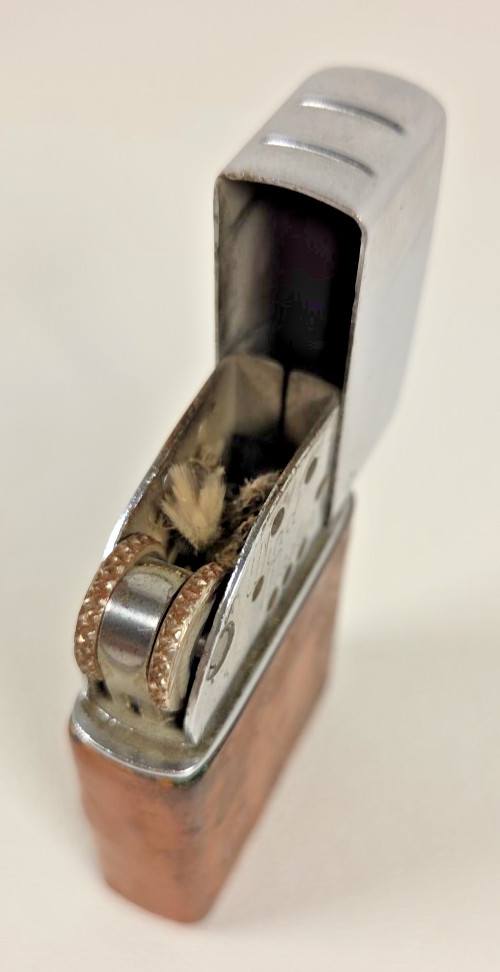 Vtg Brown & Bigelow Wind Master Lighter Western Cowboy Bronco Leather Wrap MCM