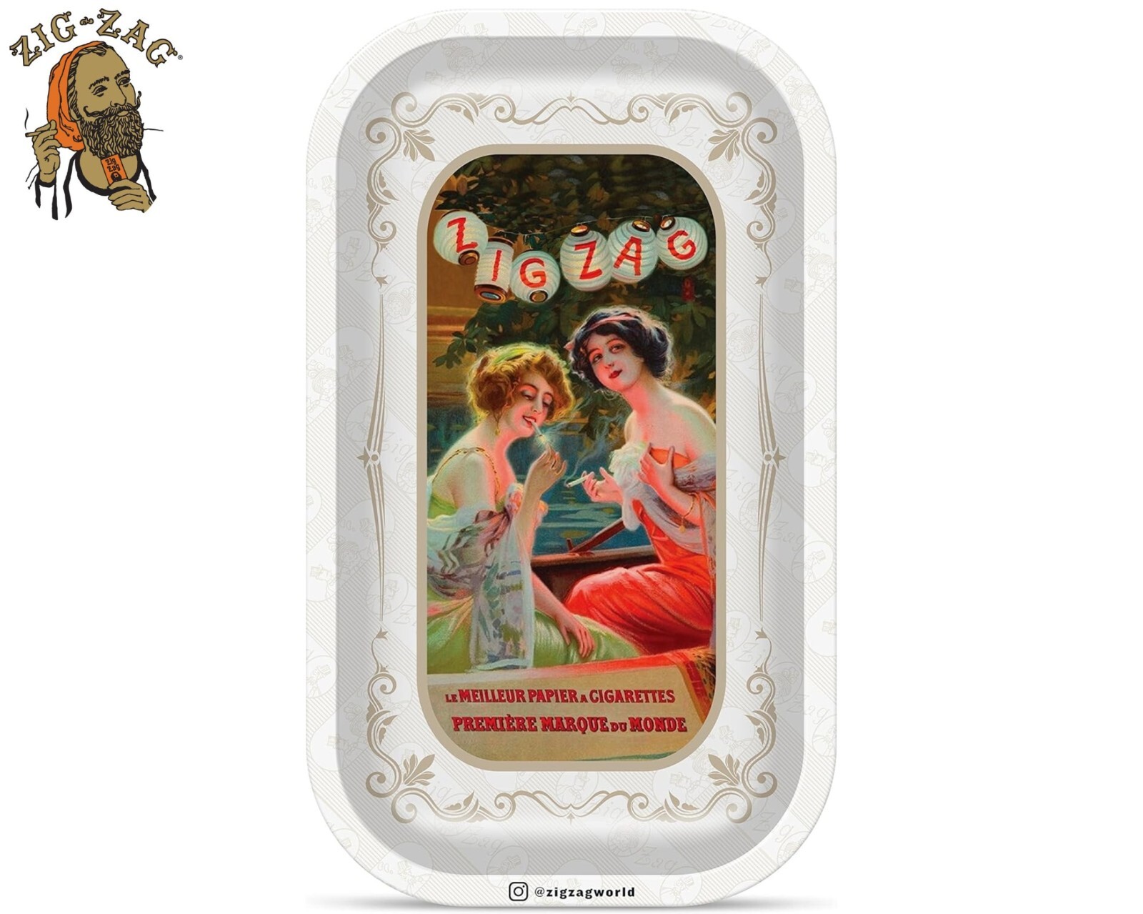ZIG-ZAG Rolling Tray – Small Rolling Tray – Vintage Lanterns 10.75″ x 6.5″