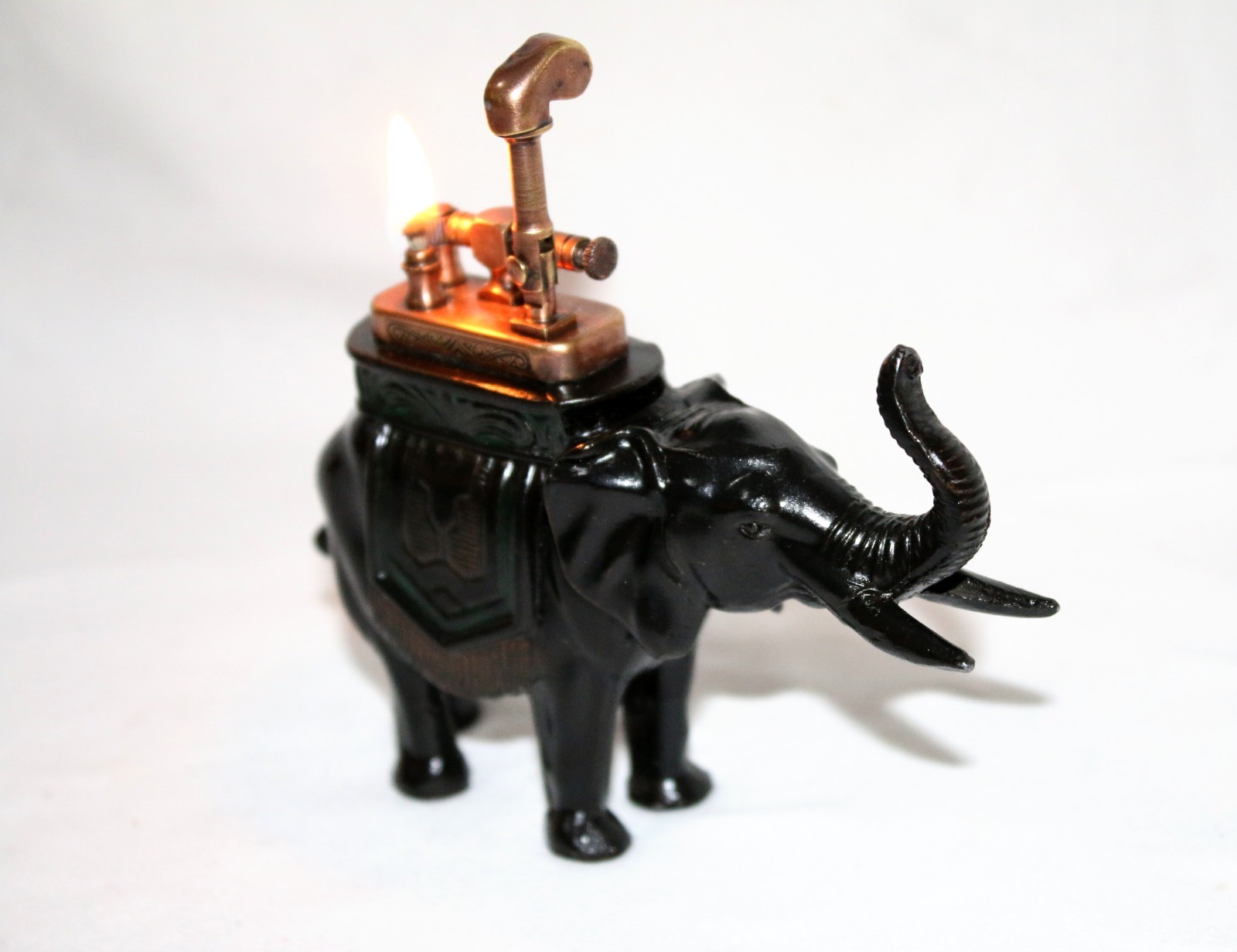 Antique Cast Iron Elephant Table Lighter 1930s Working Order 🔥