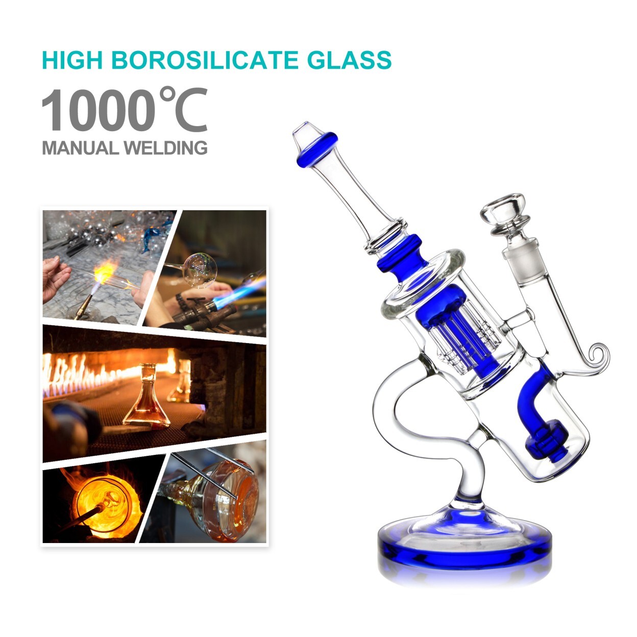 10” Water Pipe Special Bong Perc Bong Smoking Hookah Heavy Glass Bongs