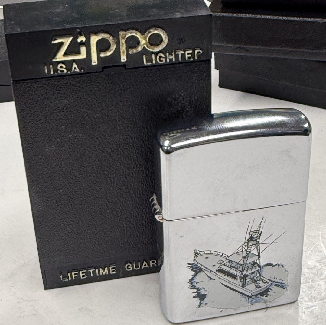 ZIPPO 1997 YACHT FREEBIE POLISHED CHROME LIGHTER SEALED IN BOX 31