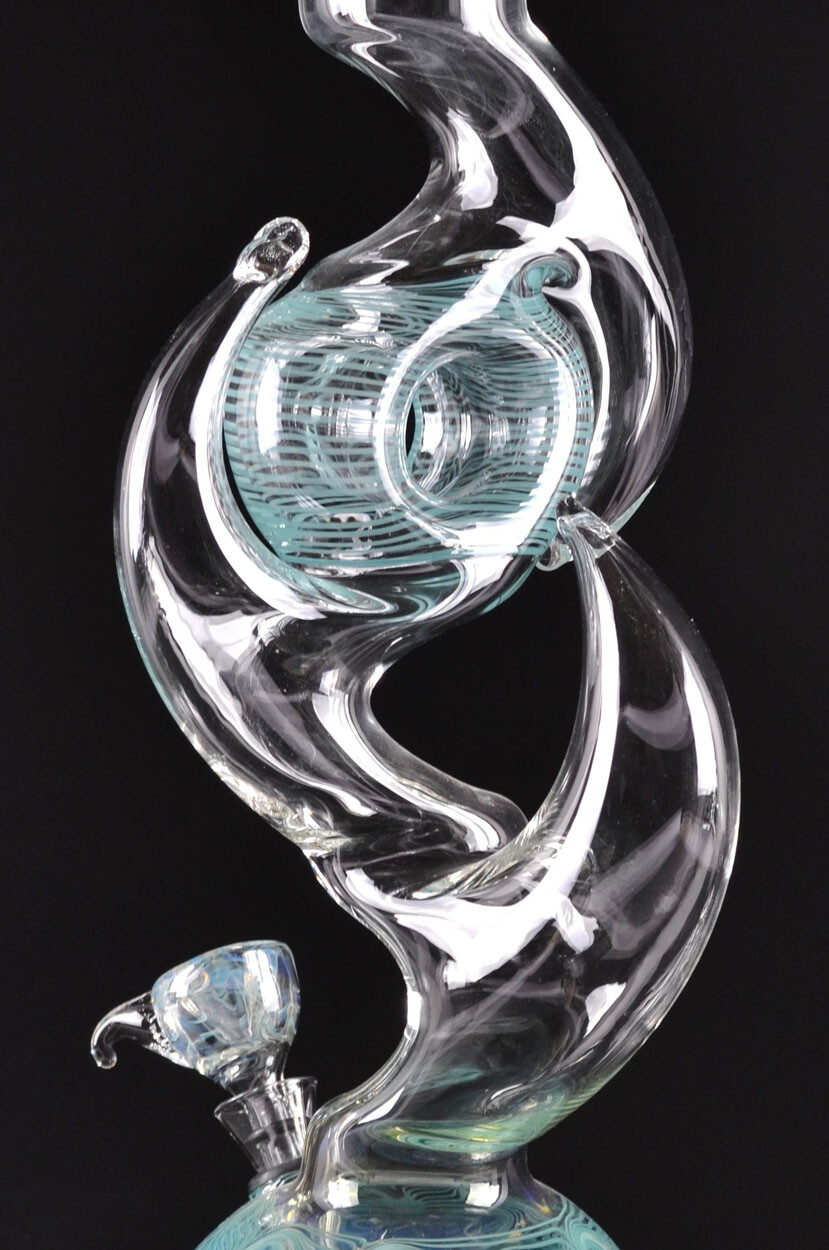 16″ Milky Way Double Horned Thick Glass Zong Bong Bubbler Water Pipe Made In USA