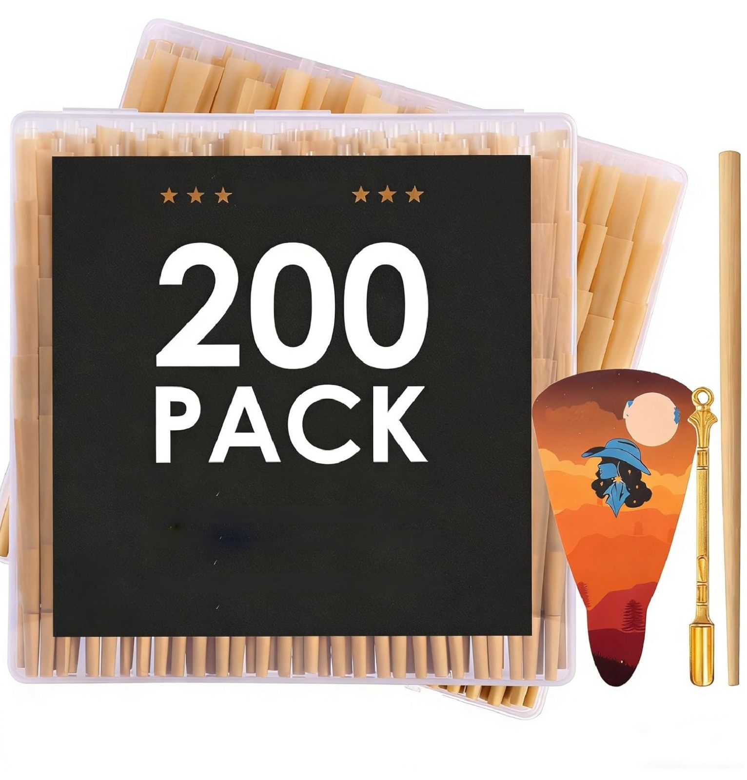 200 Cones Rolling Paper Natural Slow Burning Cones Rolling Paper 108mm King Size