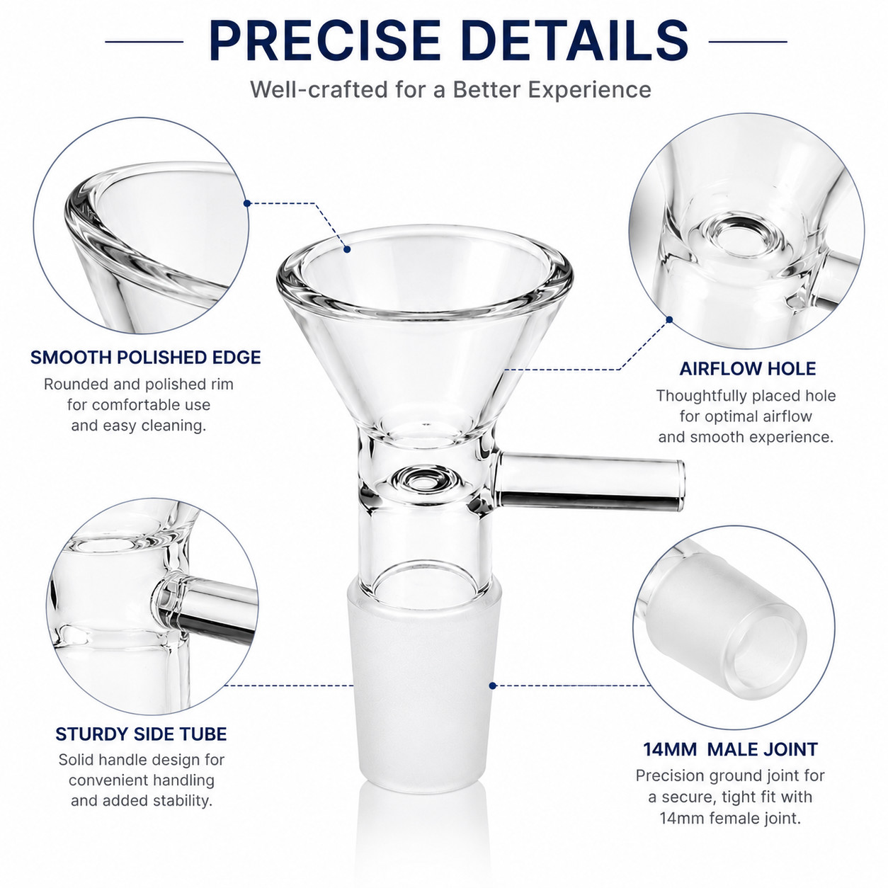 (9 PACK) 14MM Male Glass Bowl For Water Tobacco Pipe Bong Replacement Head USA