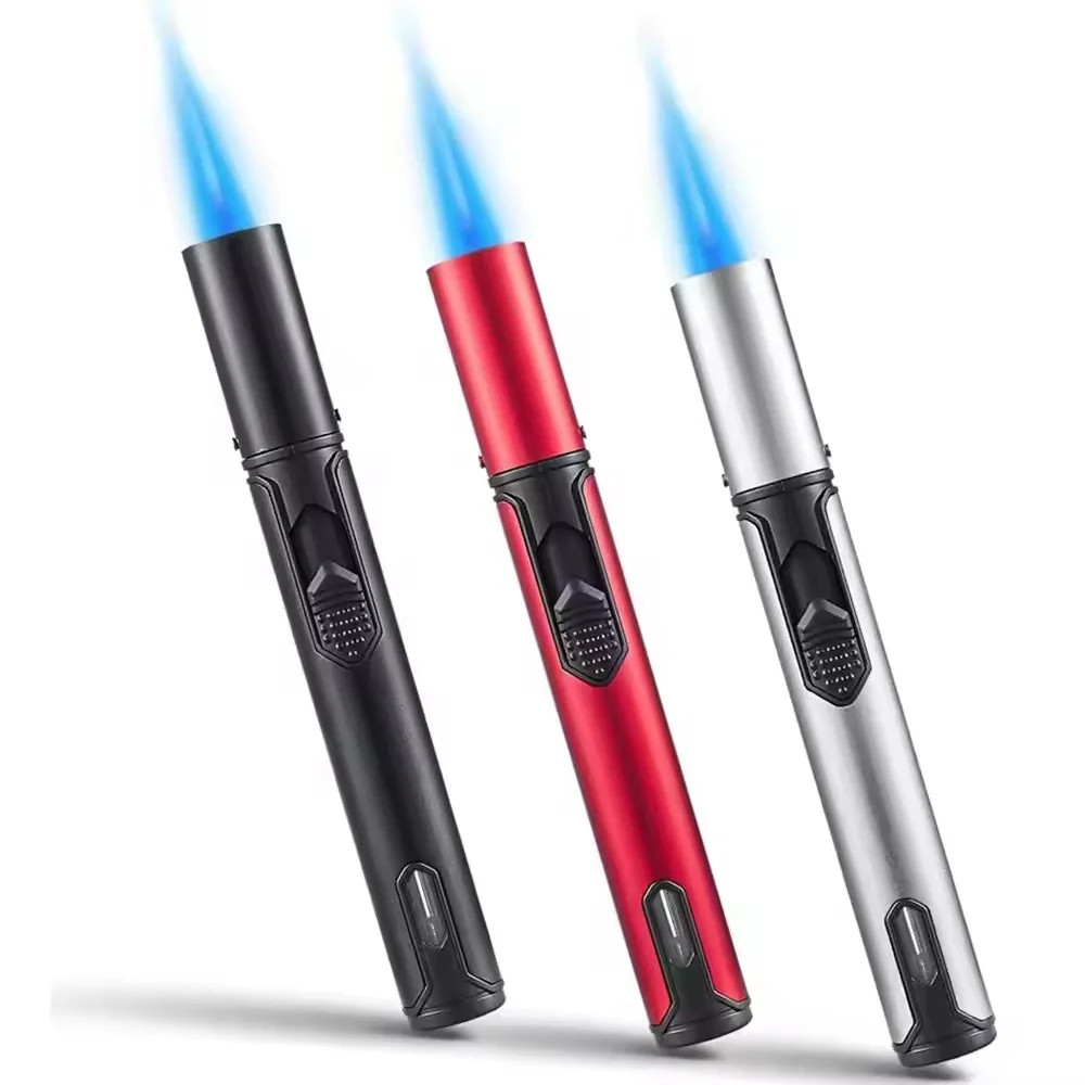 New HONEST Metal Torch Windproof Lighter Refillable Pen Lighter Jet Flame Butane
