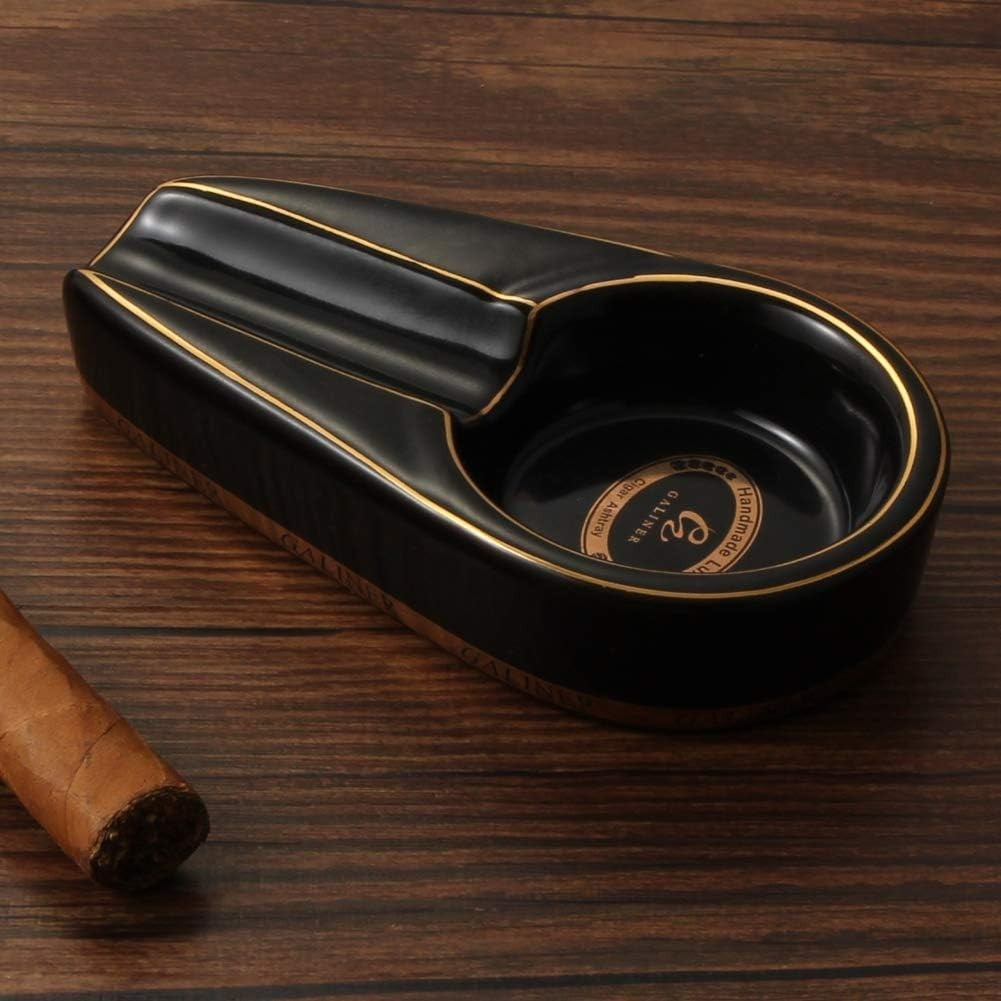 Galiner Cigar Ashtray Travel Ceramic Ashtray for Cigars Outdoor Cigar Ash Tray A