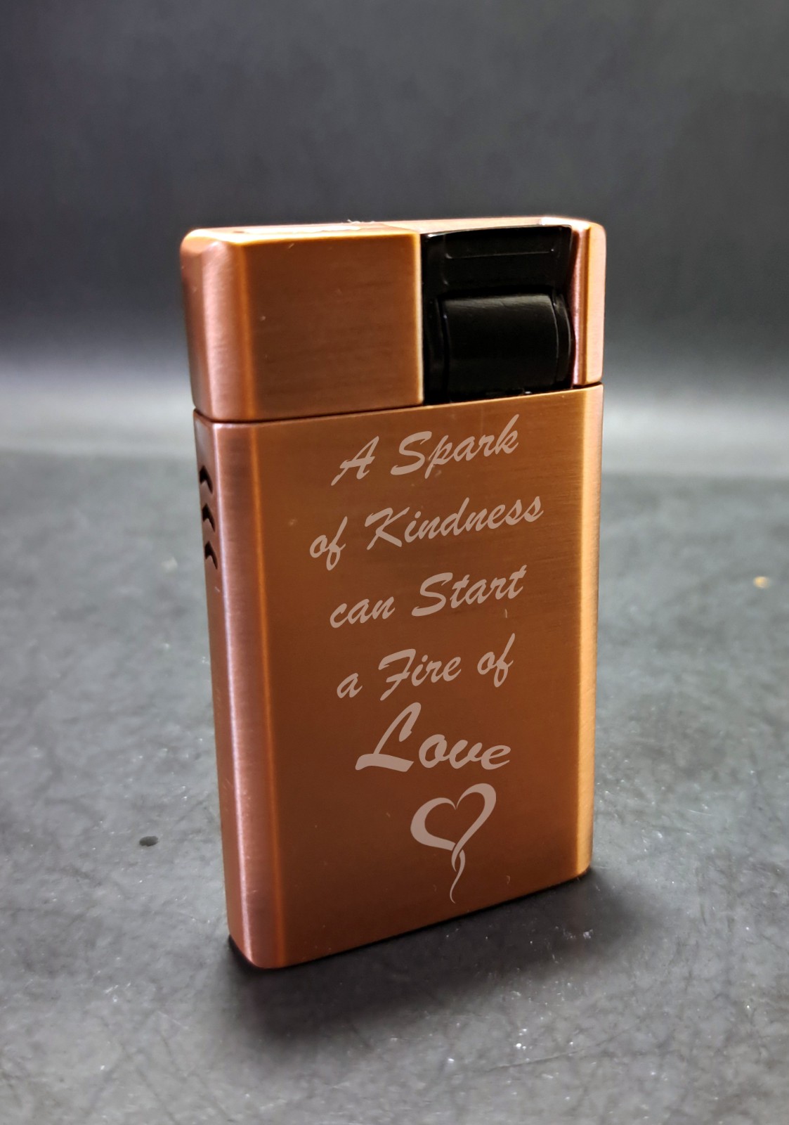 Vertigo Carrera Flat Flame Lighter | Custom Engraved with choice of Text | New