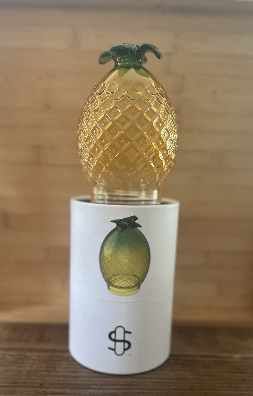 Stündenglass- 2 PINEAPPLE LARGE GLASS GLOBE ATTACHMENTS INCLUDING UPSTEMS