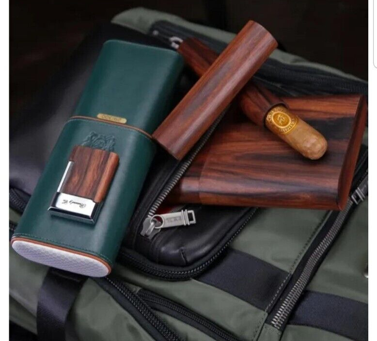 BRIZARD & CO L.E. 3 CIGAR CASE HOLDER GOLF AUGUSTA GREEN & WHITE ONLY 300 MADE