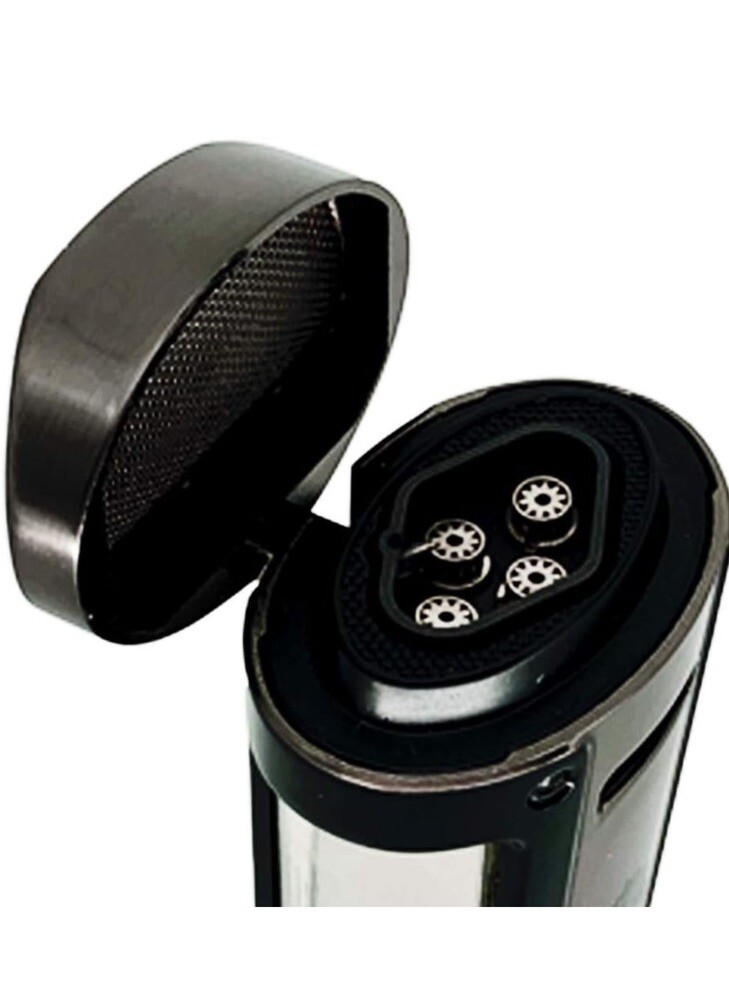 LUBINSKI Torch Cigar Lighter With Leather Case 4 Jet Flame Refillable Butane