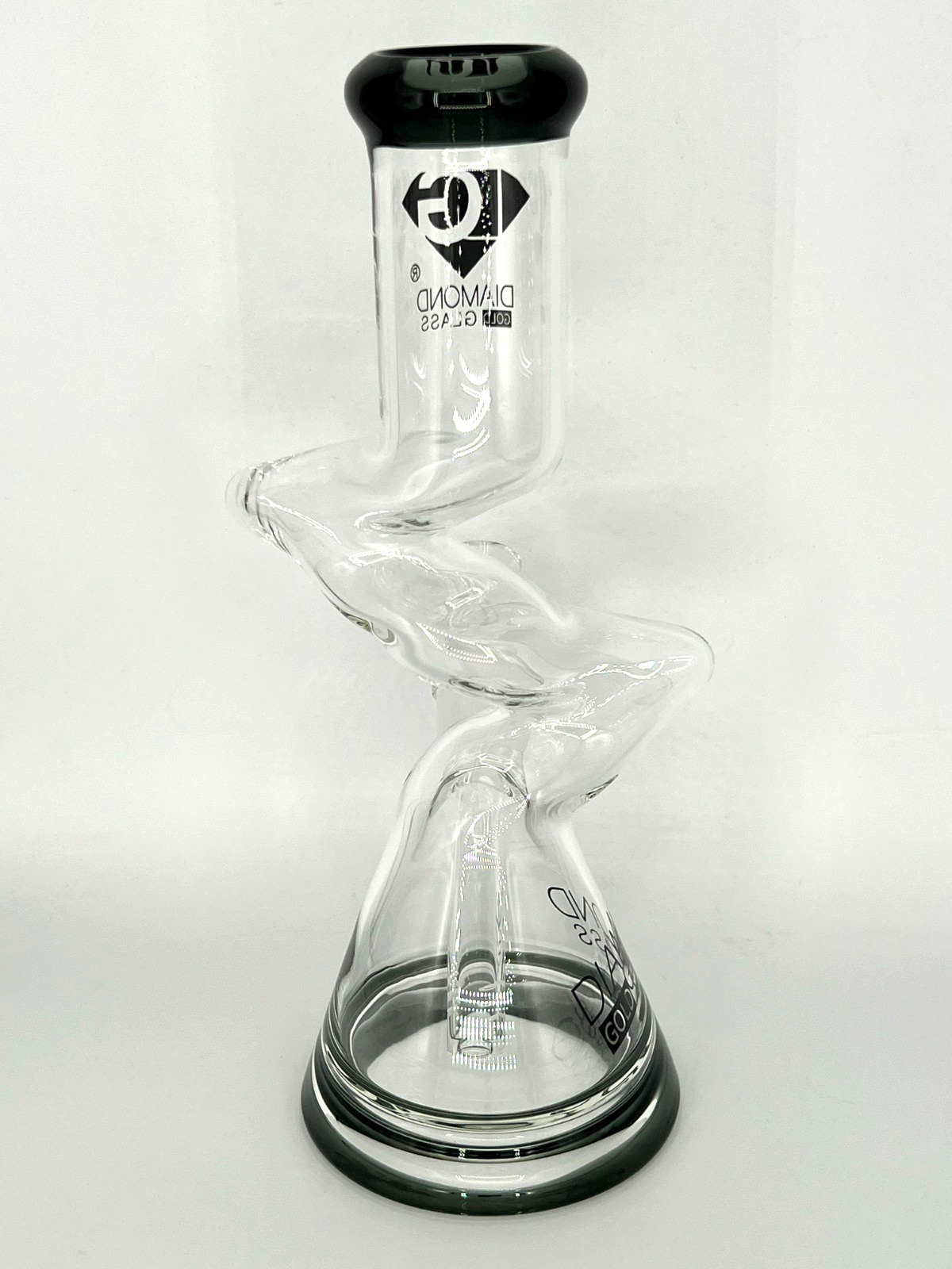10″ DIAMOND GLASS ZONG ZIG ZAG BEAKER BONG PIPE BOROSILICATE THICK GLASS-2 GIFTS