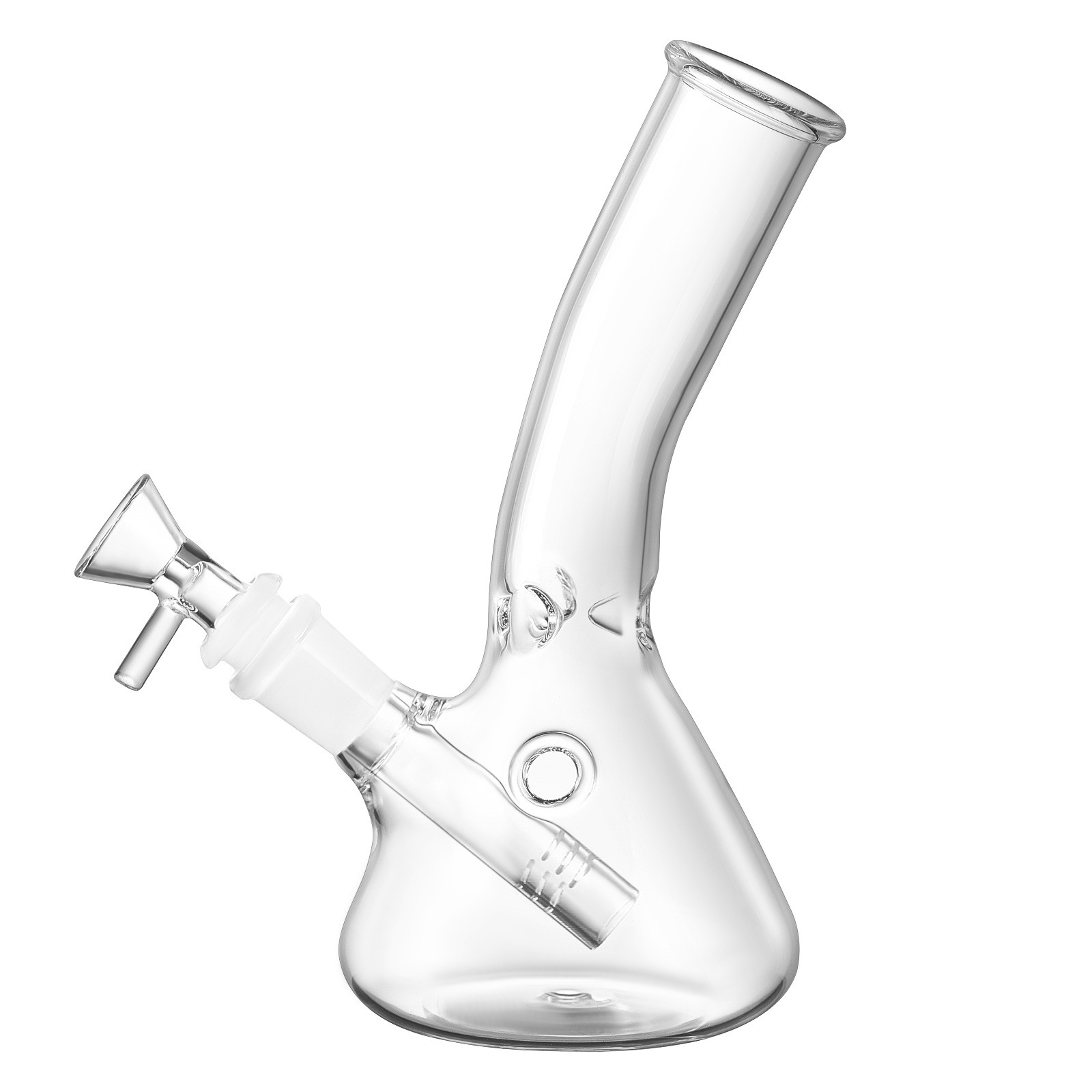 8 In Glass Bong Heavy Water Pipe Duty Glass Beaker Bong 14mm Bowl W/ Screen