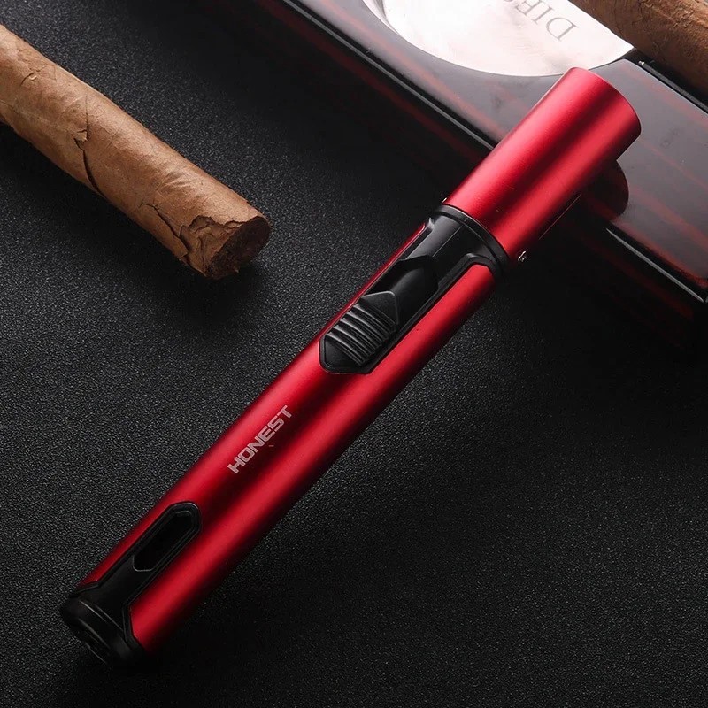 New HONEST Metal Torch Windproof Lighter Refillable Pen Lighter Jet Flame Butane