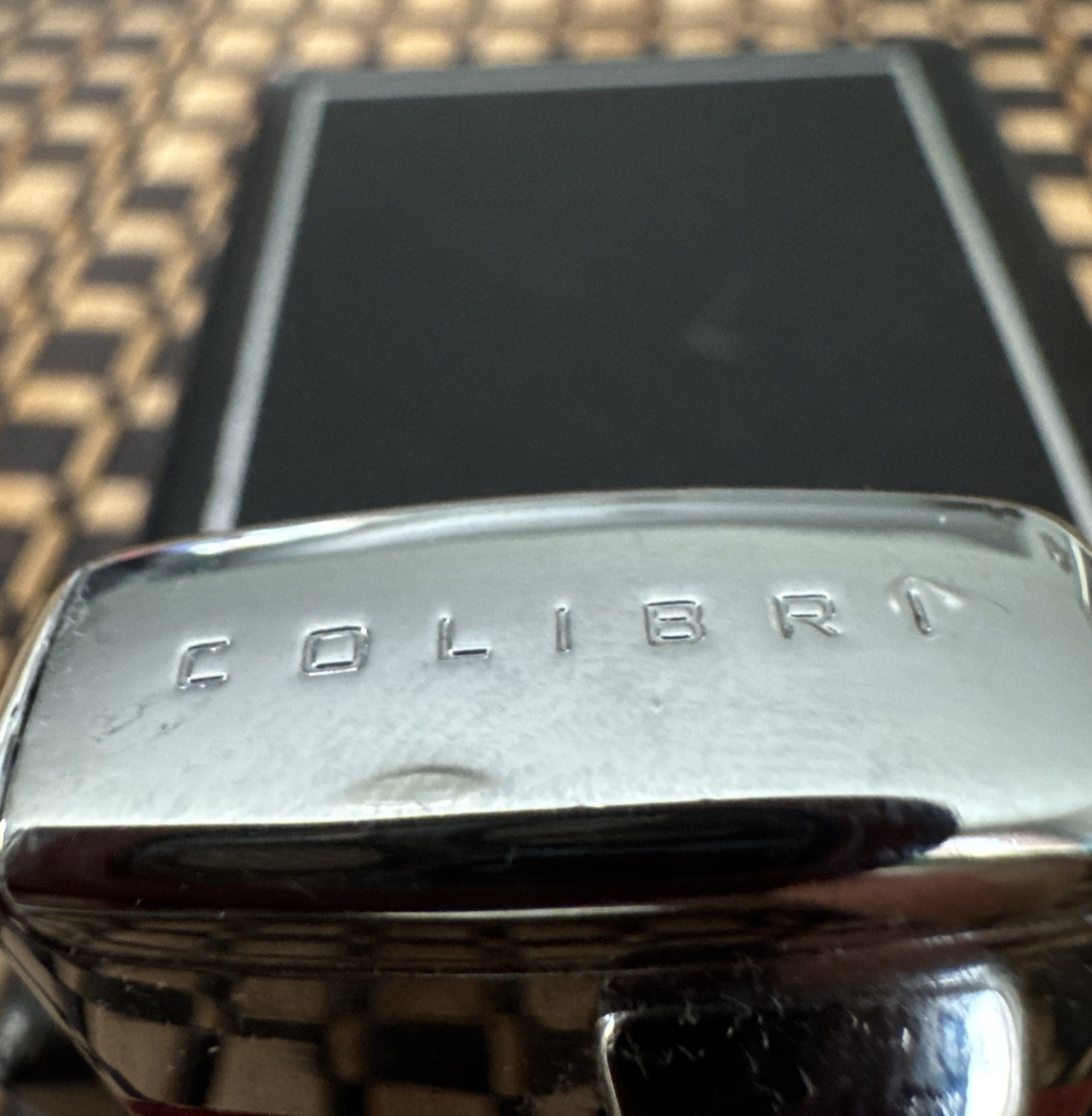 WORKING COLIBRI TORCH Silver & Red/Rust Tone LIGHTER New